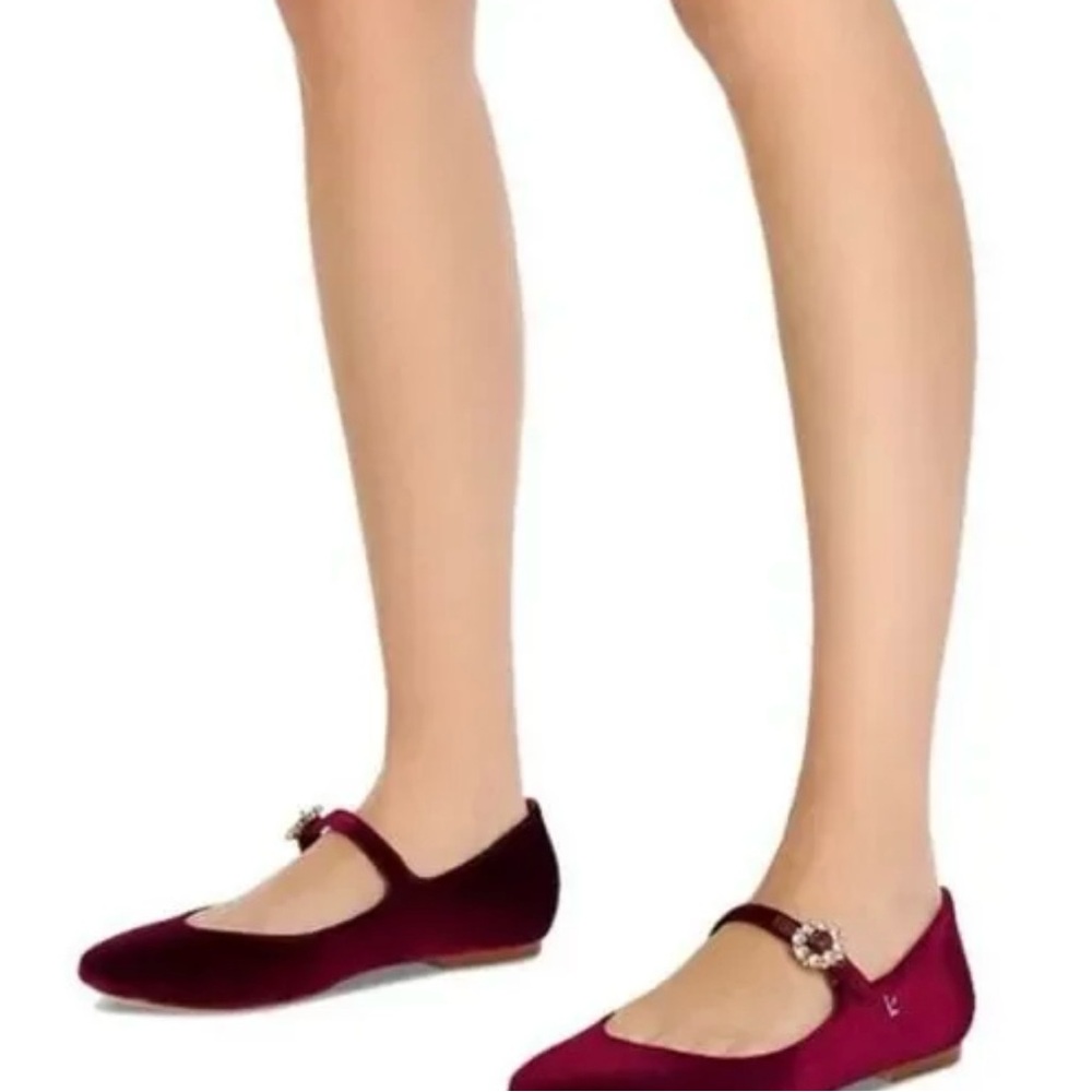 Larroude - brand new. Never worn wine velvet flats. Gorgeous and high quality. - Picture 3 of 3